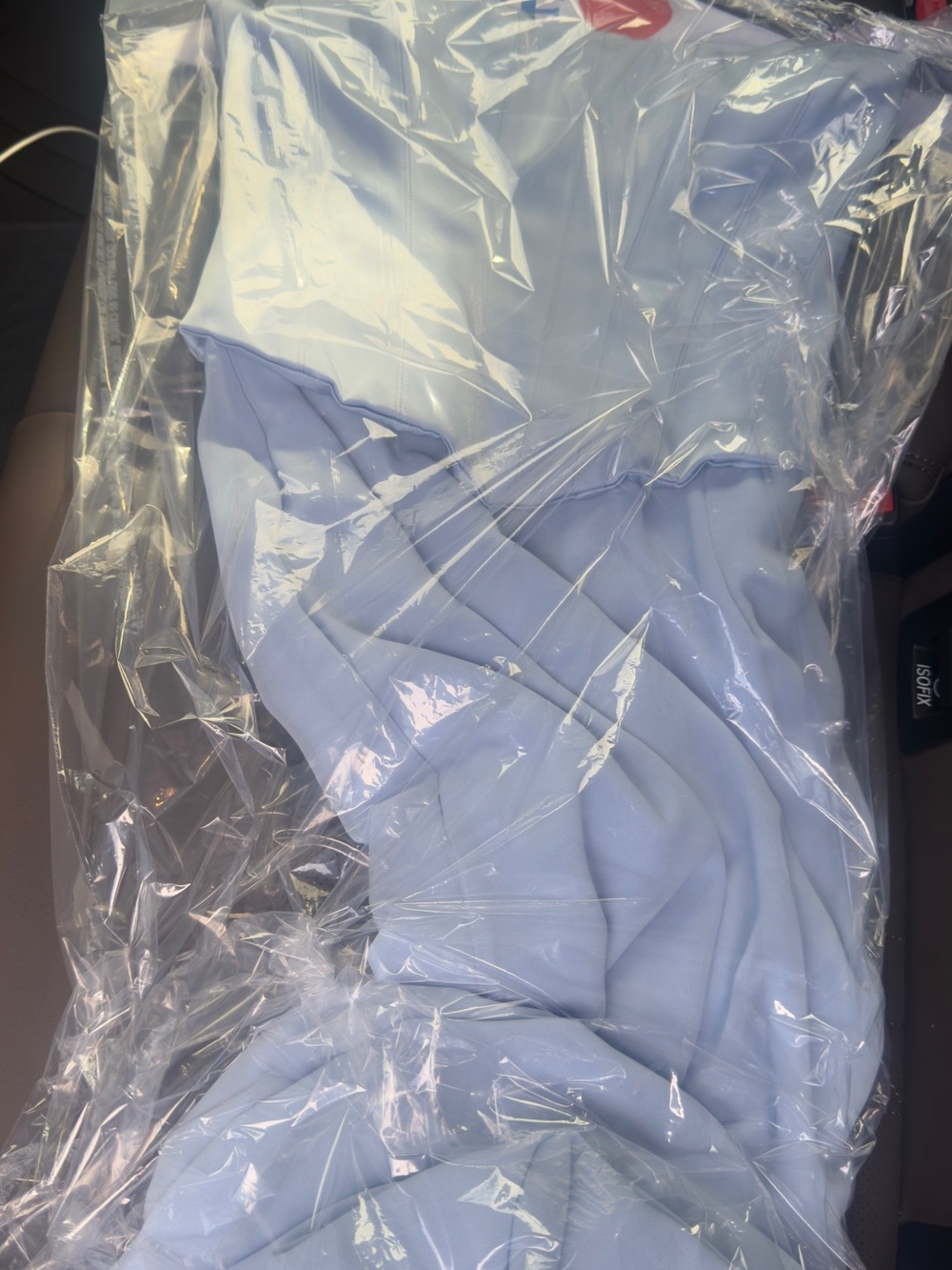 Oh Polly Strapless Corset Midi Dress in Powder Blue - Picture 6 of 6